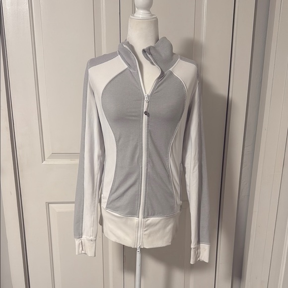 lululemon athletica Other - Lulu lemon Gray and White Zip-Up Jacket